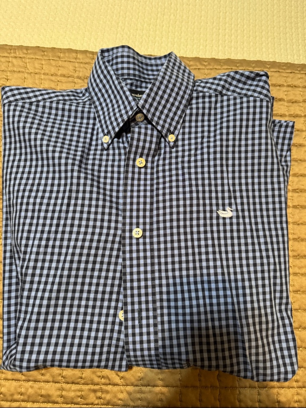 Southern Marsh navy and Blue Gingham Button-Down Shirt